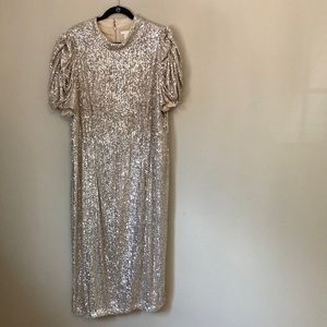 Silver sequin dress